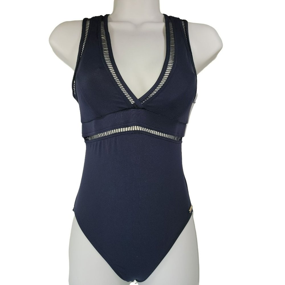 Michael Michael Kors Navy blue Swim Bathing Suit Size 6 EUC
